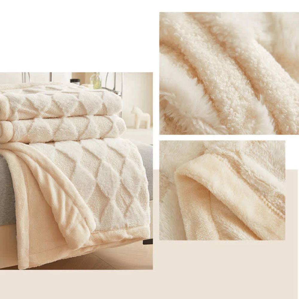 Soft Microfiber Diamond Pattern Comfort Blanket