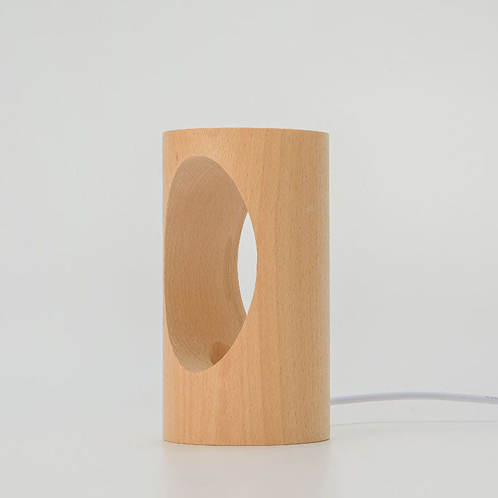 Wooden Rectangular LED Table Lamp with USB Power