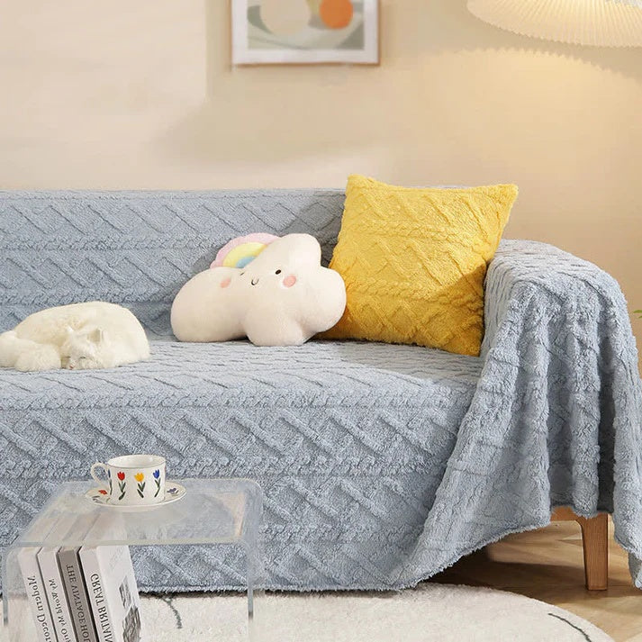 Premium Cashmere Waffle Texture Sofa Cover