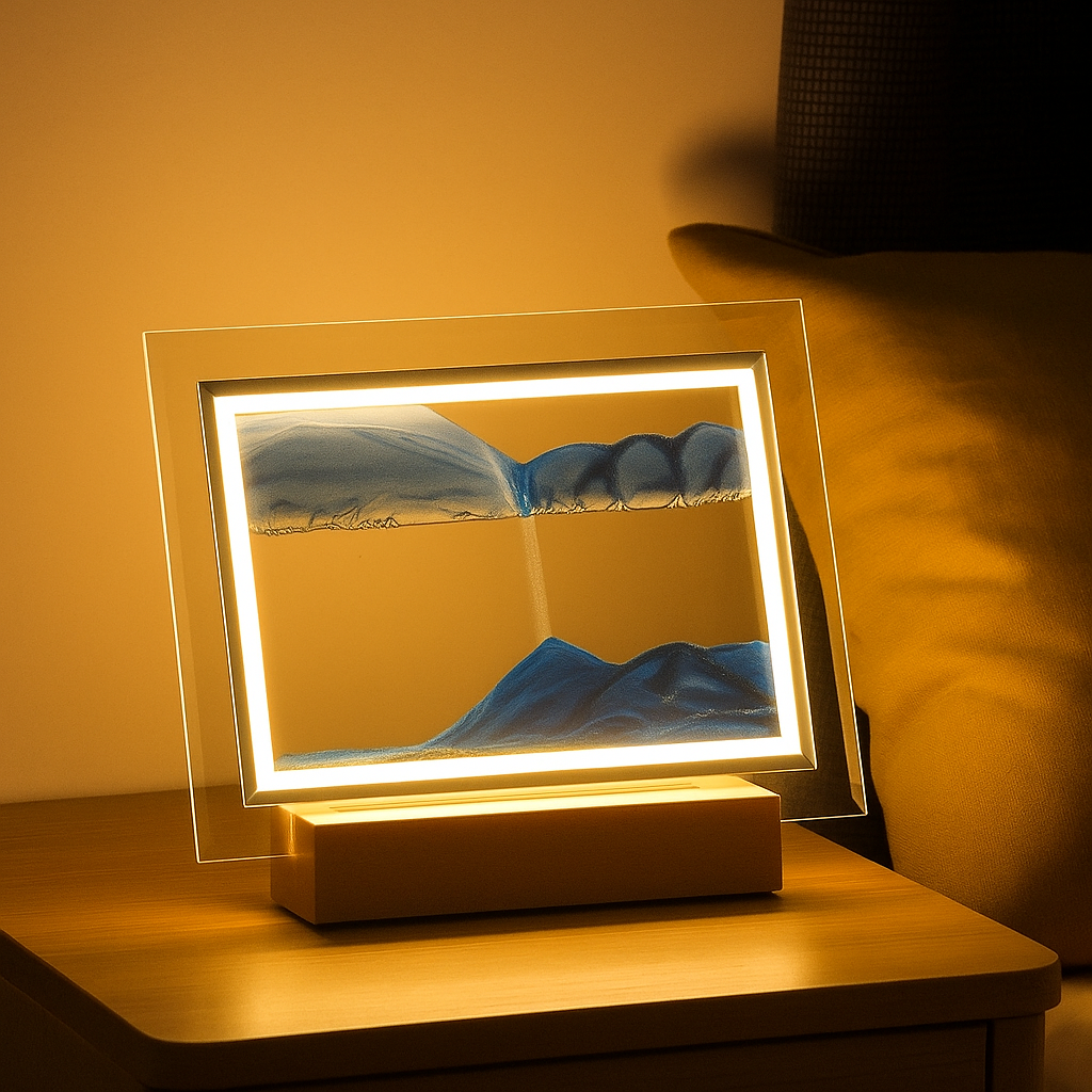 Flowing Sand Art Lamp with Warm LED Lighting