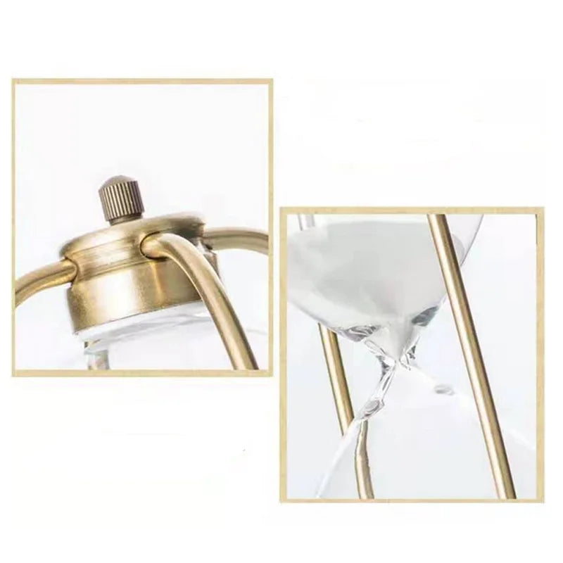 Classic White Hourglass Timer in Zinc Alloy and Glass