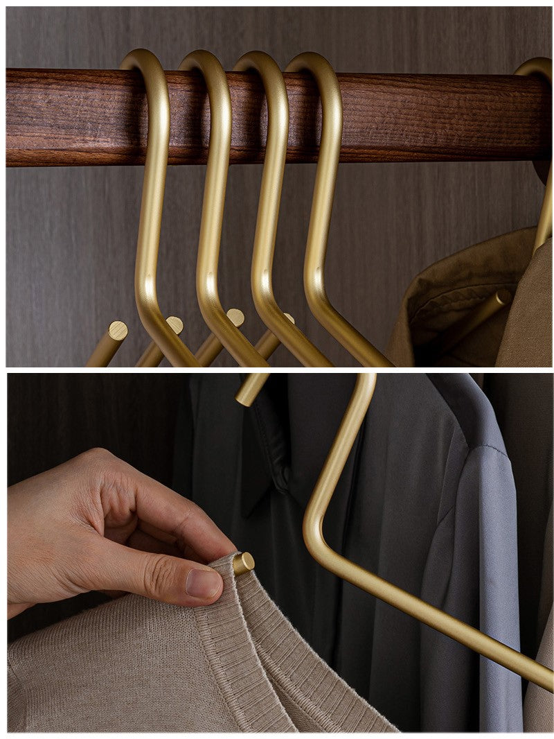 Solid Matte Gold Metal Hangers - Set of 5