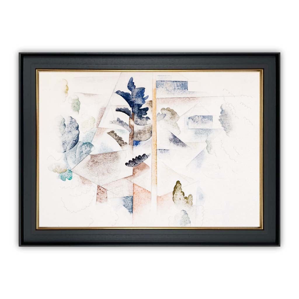 Art Print of Trees and Architecture in Tate Frame
