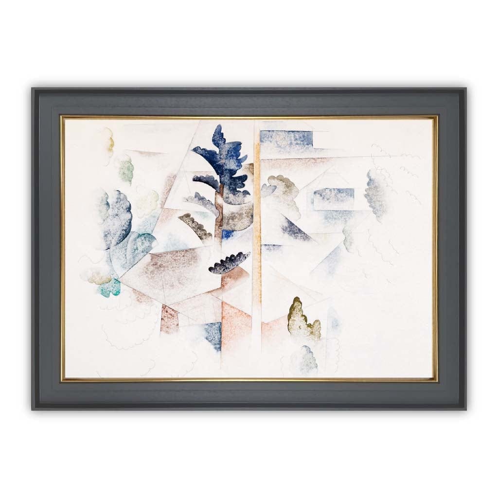 Art Print of Trees and Architecture in Tate Frame