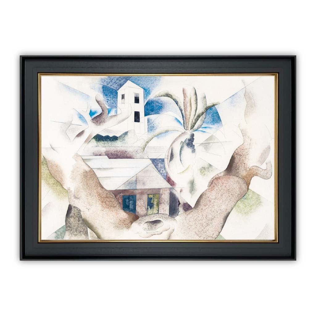Digitally Enhanced Art Print - Bermuda No. 1 - Tree and House