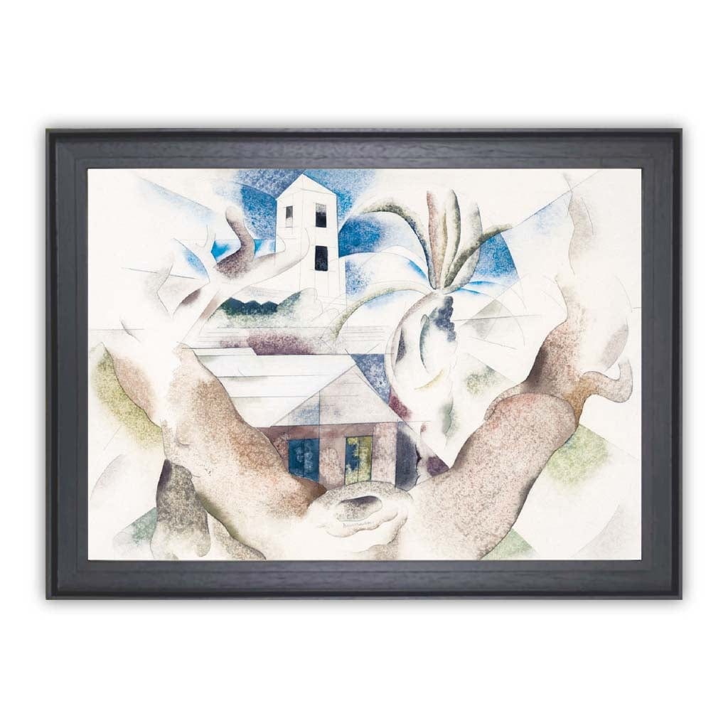 Digitally Enhanced Art Print - Bermuda No. 1 - Tree and House