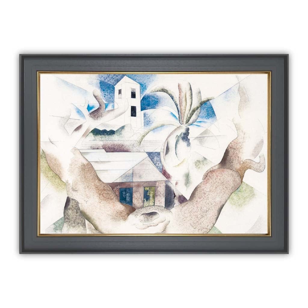 Digitally Enhanced Art Print - Bermuda No. 1 - Tree and House