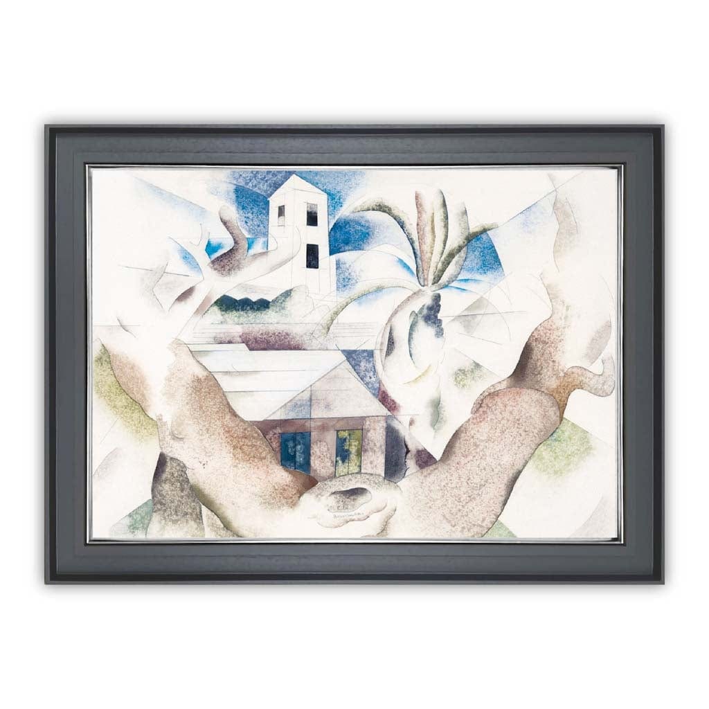 Digitally Enhanced Art Print - Bermuda No. 1 - Tree and House