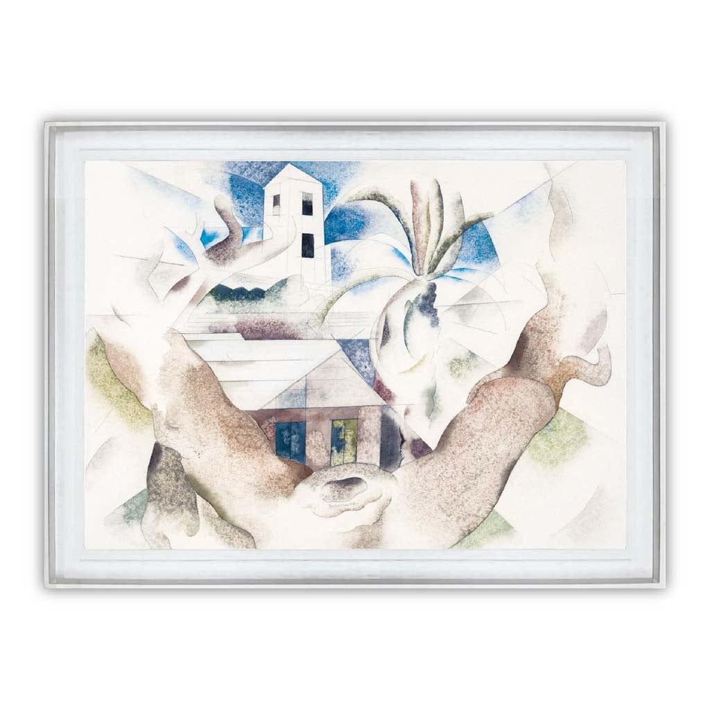 Digitally Enhanced Art Print - Bermuda No. 1 - Tree and House
