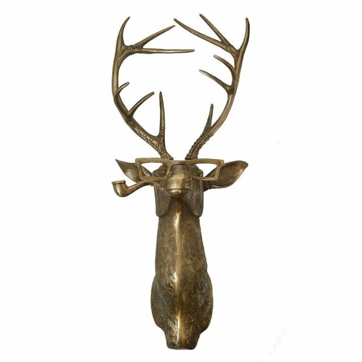 Animal Head Wall Decor - Hand-Painted Deer, Fox, Rabbit, Mole, Bear