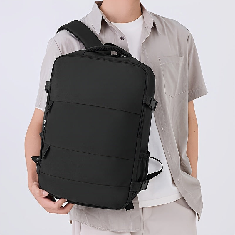 180° Opening Nylon Backpack with Separate Shoe Compartment