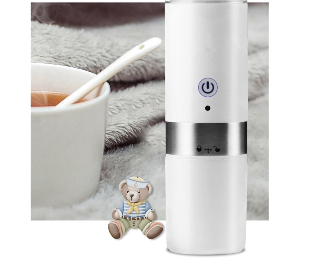 Portable Electric Coffee Brewer with USB and Battery Compatibility