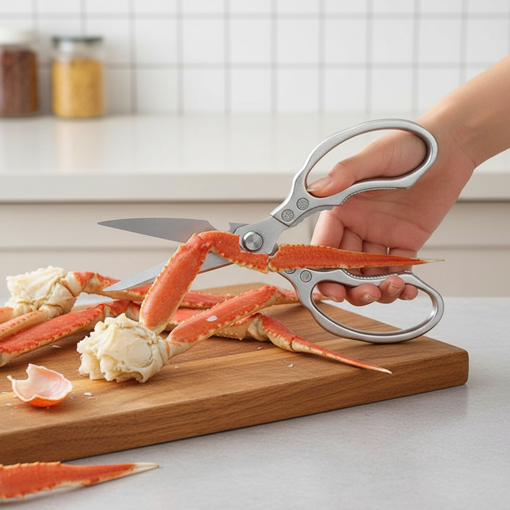 Japanese Stainless Steel Kitchen Scissors with Ergonomic Grip