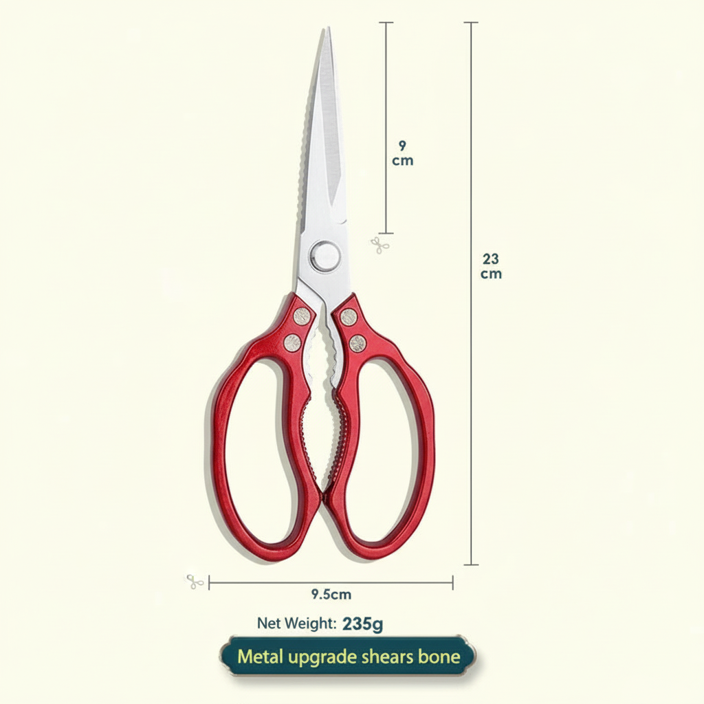Japanese Stainless Steel Kitchen Scissors with Ergonomic Grip