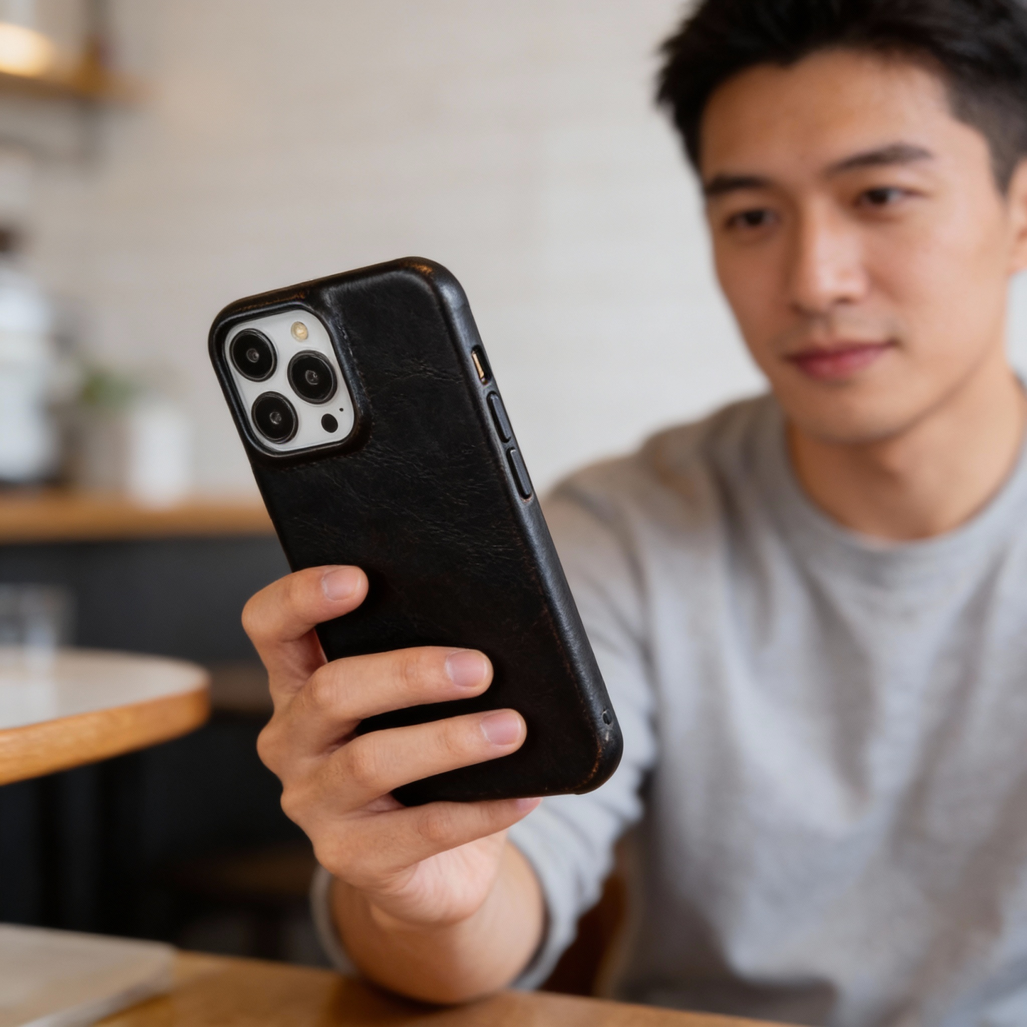 Genuine Leather iPhone Case with MagSafe Compatibility