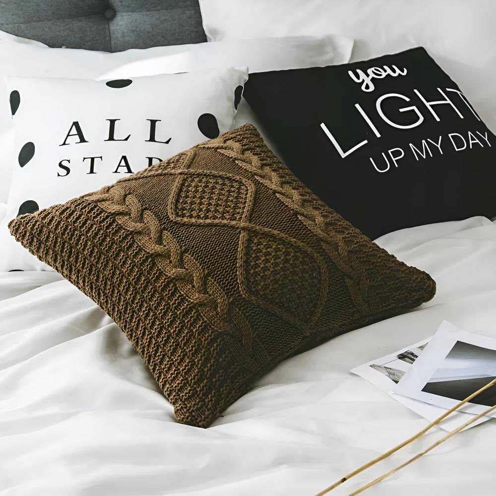 Braided Knitted Acrylic Cotton Cushion Cover
