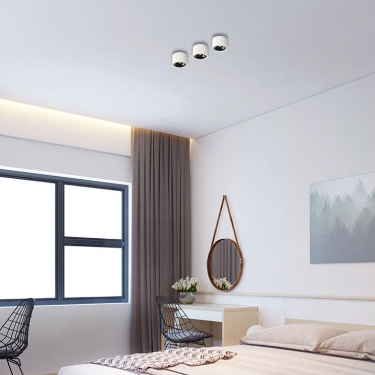 Adjustable Minimalist LED Recessed Ceiling Light in Black or White