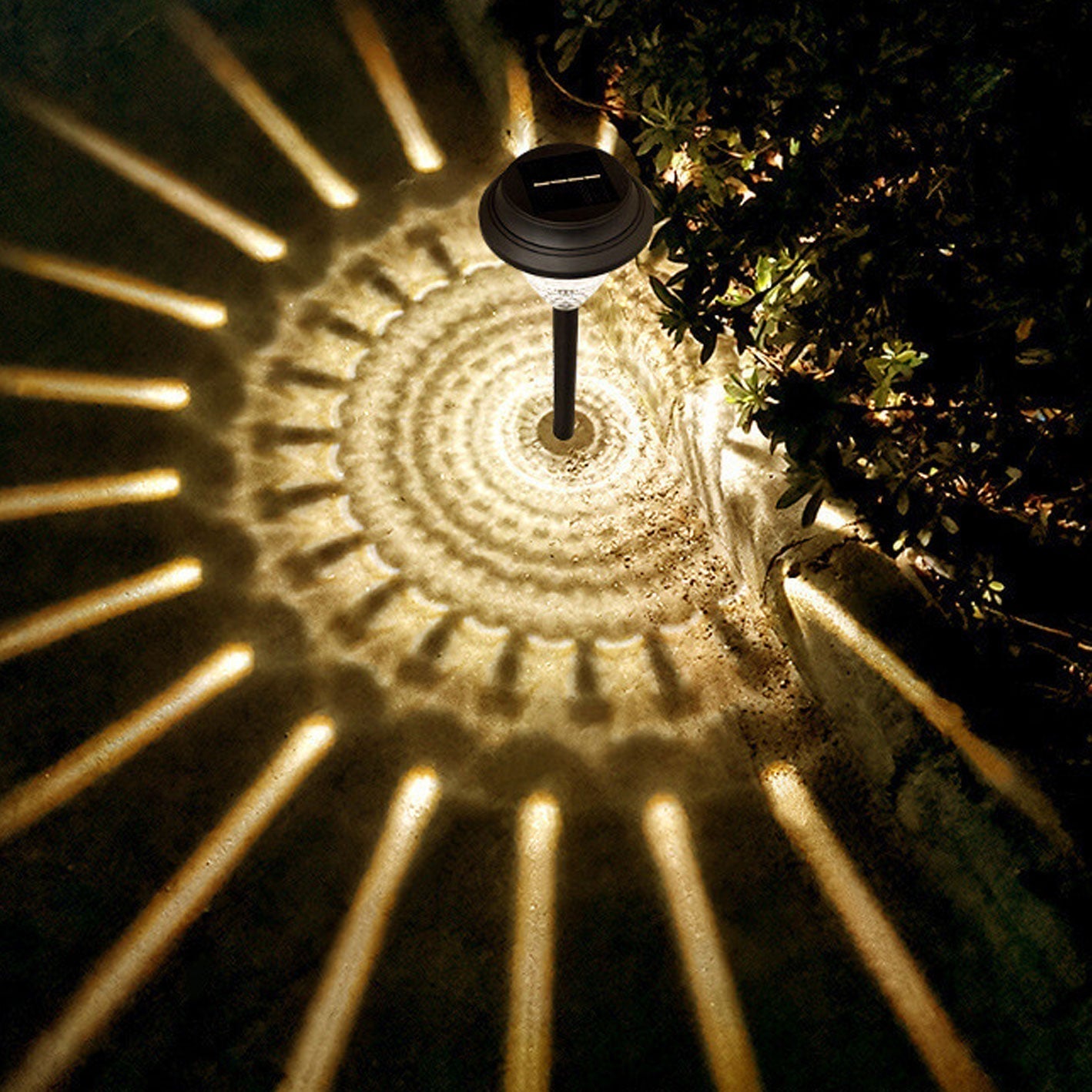 Solar Waterproof LED Outdoor Garden Light - Modern Circular Design