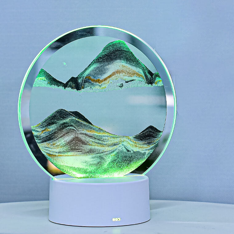 3D LED Quicksand Hourglass Table Lamp - Modern Glass Design
