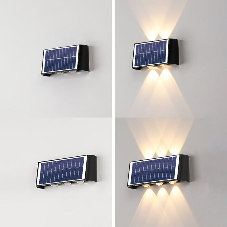 Solar Waterproof LED Wall Light - Modern Minimalist Rectangular Design for Outdoor Use
