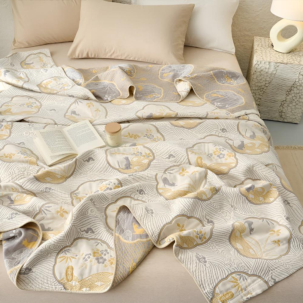 Reversible Cotton Blend Coastal Dreams Blanket