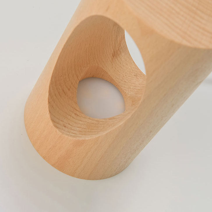 Wooden Rectangular LED Table Lamp with USB Power