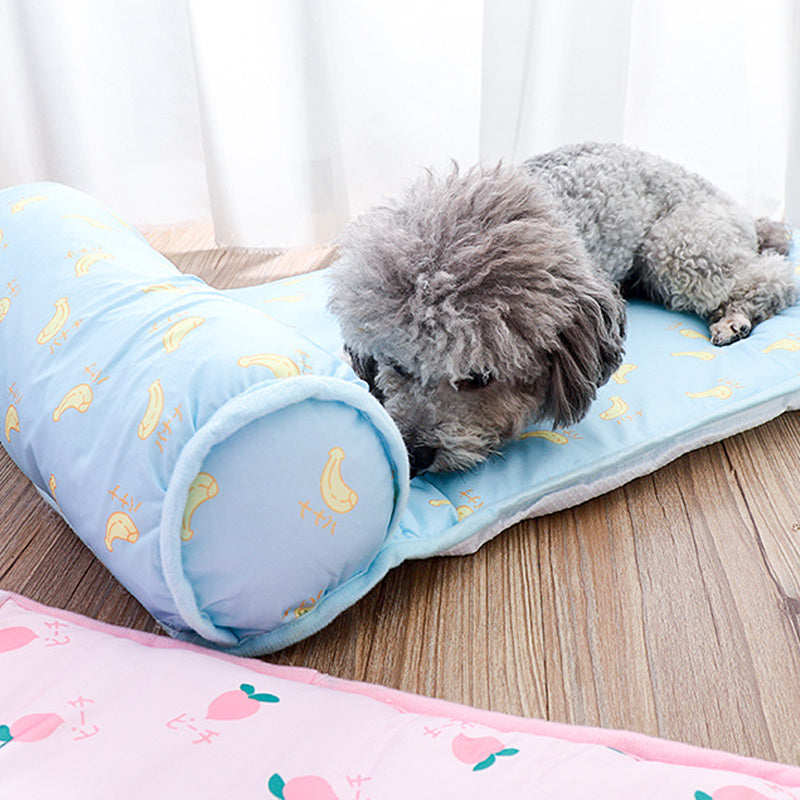Cooling Silk Mat for Dogs and Cats with Cushion, Machine Washable