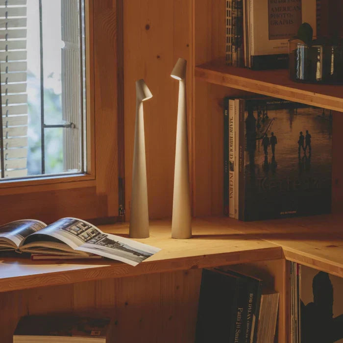Sculpted Rechargeable Table Lamp with Adjustable Brightness