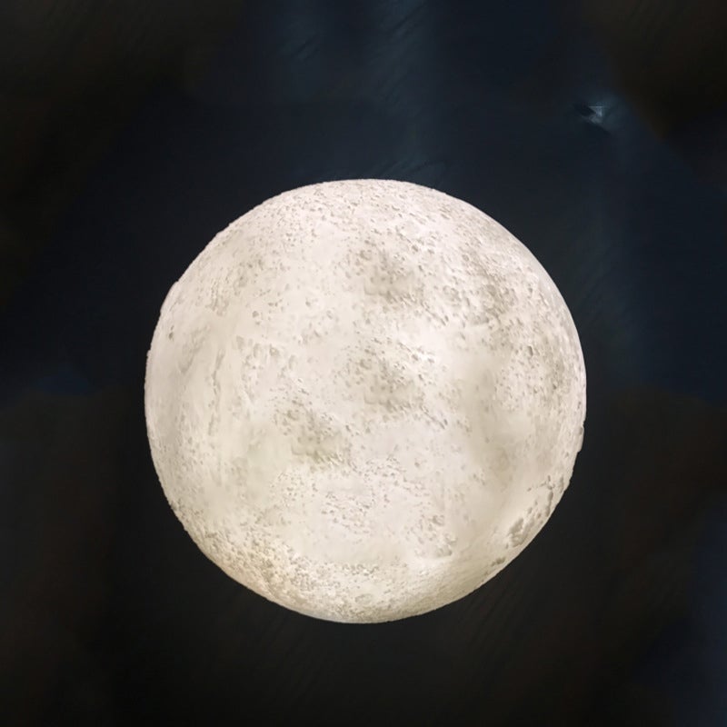Rechargeable 3D Printed Moon LED Table Lamp