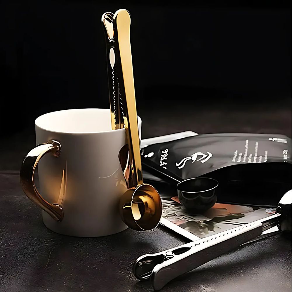 Stainless Steel Coffee Scoop with Bag Clip