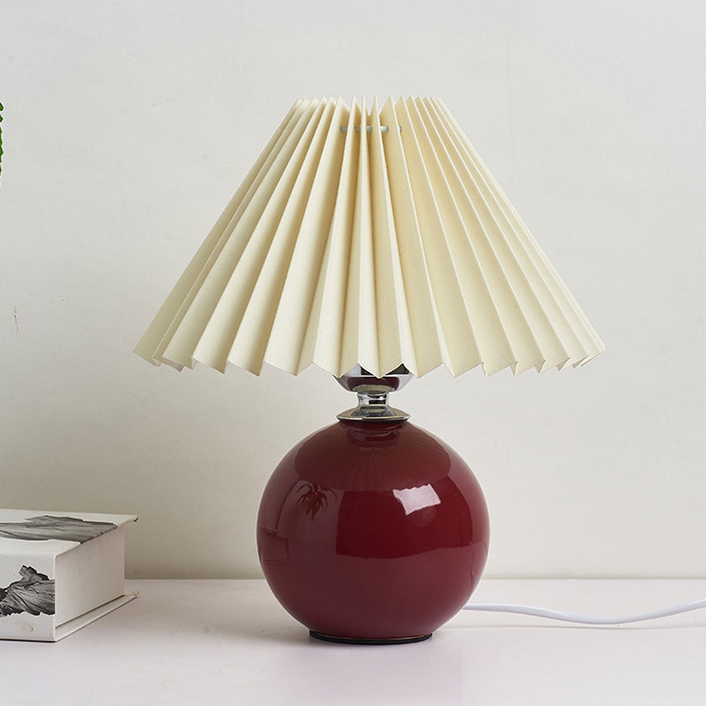 Ceramic Pleated Modern Table Lamp in Multiple Colors