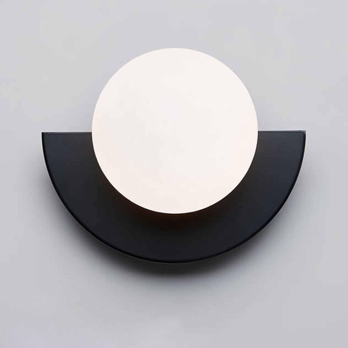 Modern Minimalist Glass Globe Wall Sconce with Semi-Circle Base