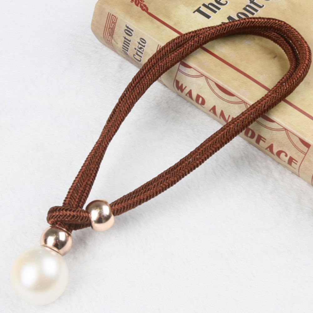 Adjustable Faux Pearl Curtain Tie Backs - 2 Piece Set