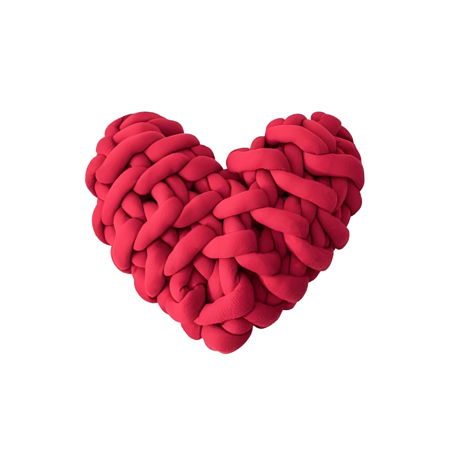 Plush Heart-Shaped Knotted Cushion