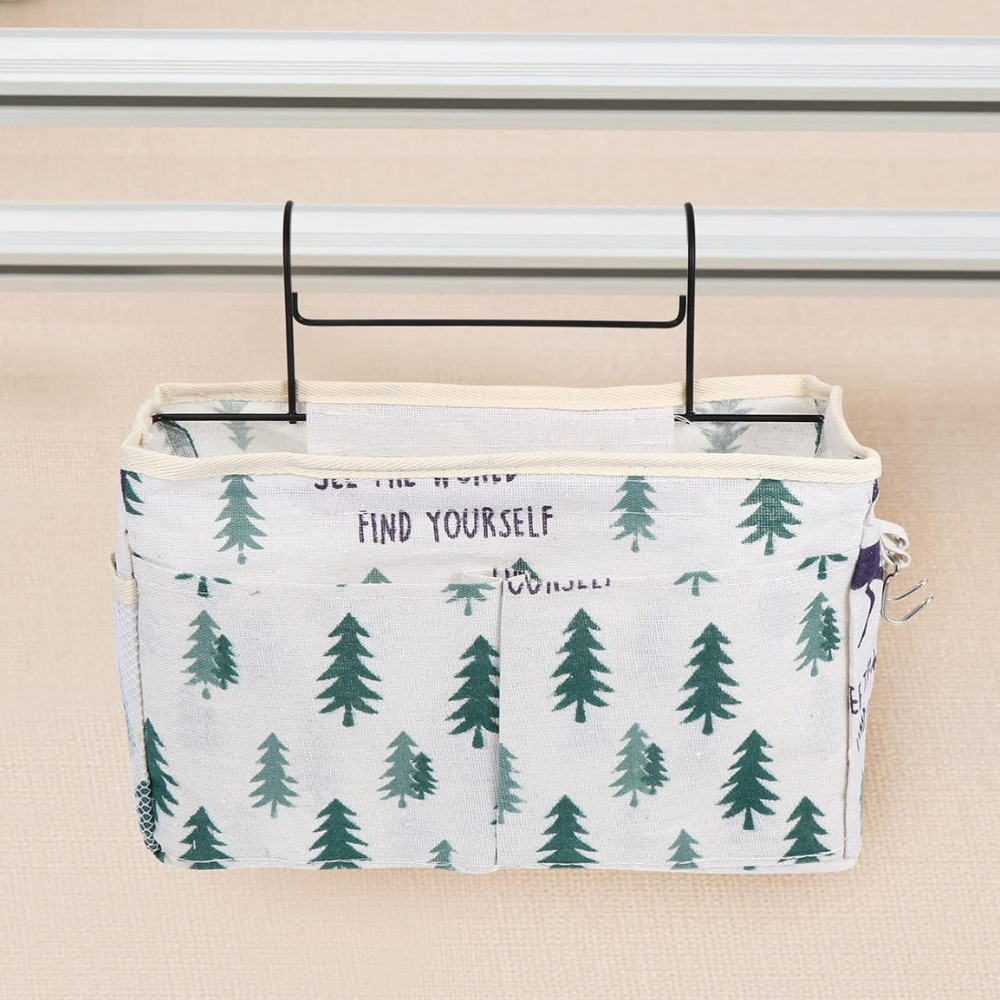 Multi-Pocket Hanging Organizer Bag with Side Hooks