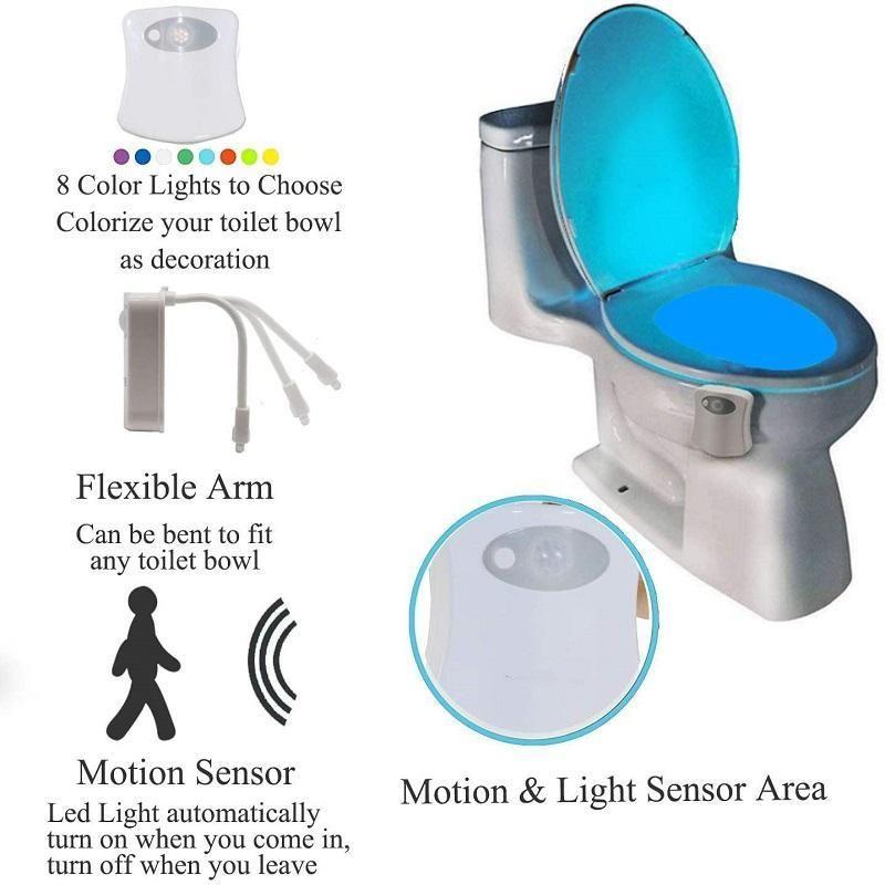 Toilet Night Light with Motion Sensor and 8 Color Options