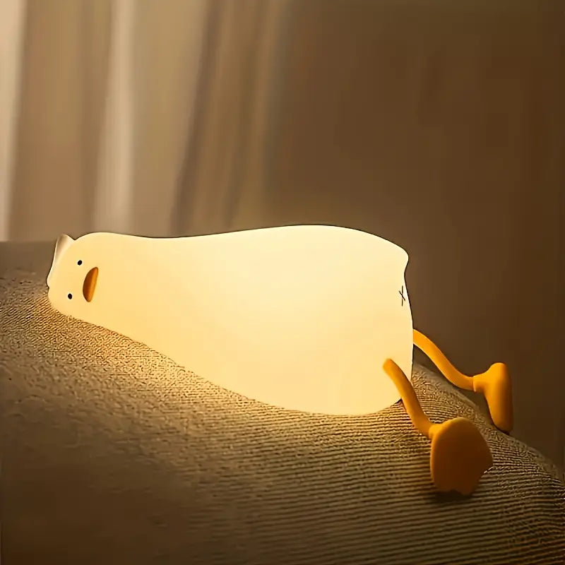 Duck-Shaped Silicone Night Lamp with Adjustable LED Light