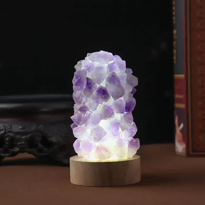 Amethyst Crystal Lamp with LED Lighting - Healing Energy and Gentle Glow