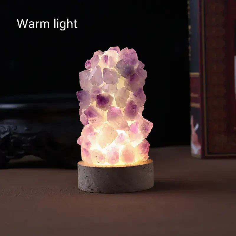 Amethyst Crystal Lamp with LED Lighting - Healing Energy and Gentle Glow