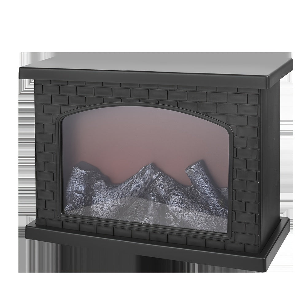 Rectangular USB and Battery Operated Fireplace Lantern with Realistic Flame Effect