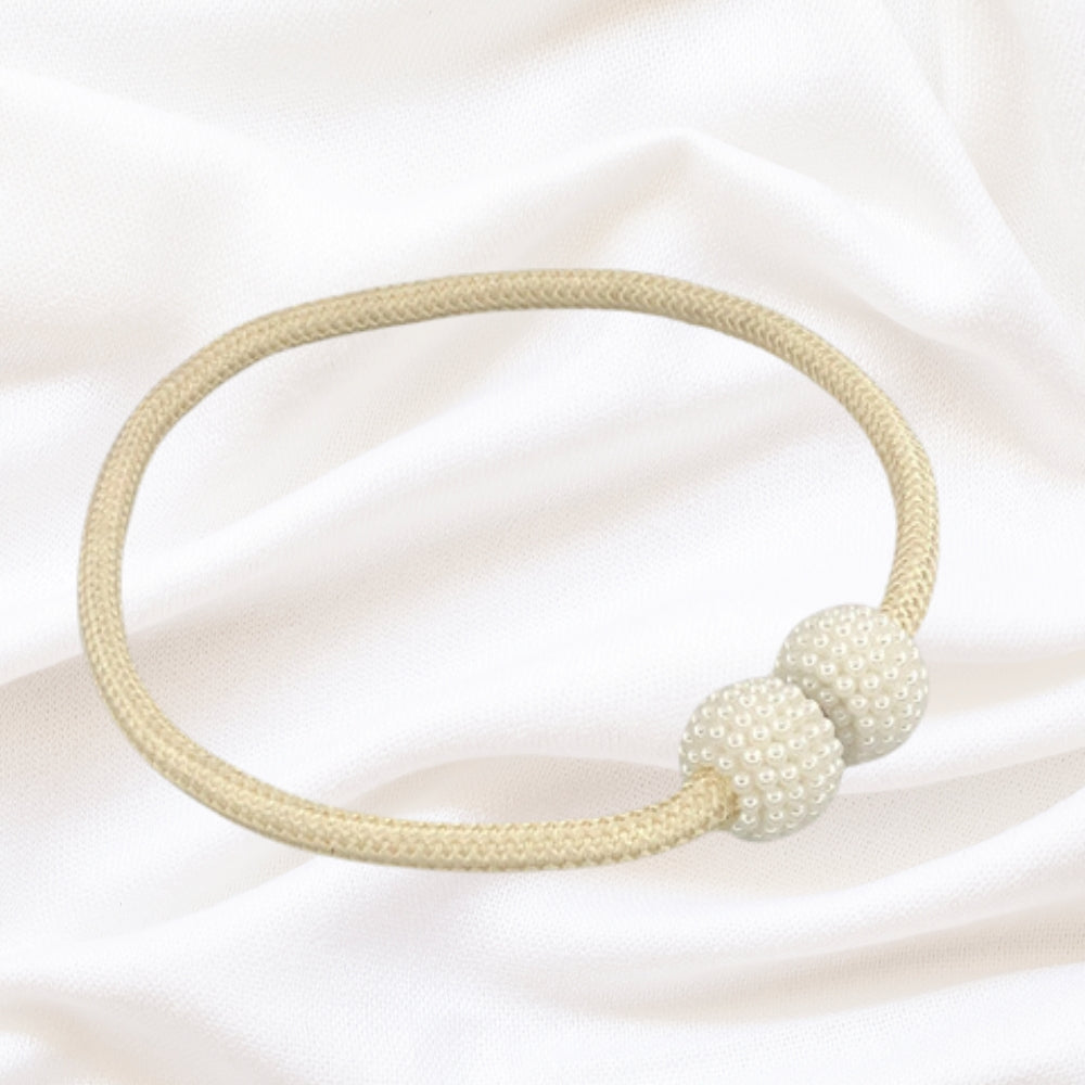 Magnetic Faux Pearl Curtain Tie Backs - 2 Piece Set