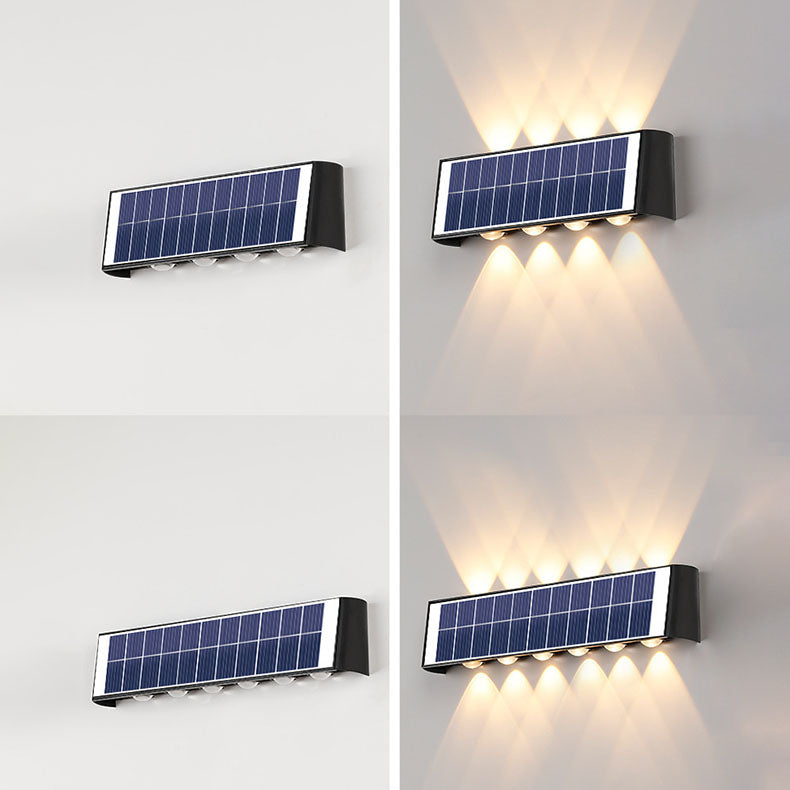 Solar Waterproof LED Wall Light - Modern Minimalist Rectangular Design for Outdoor Use