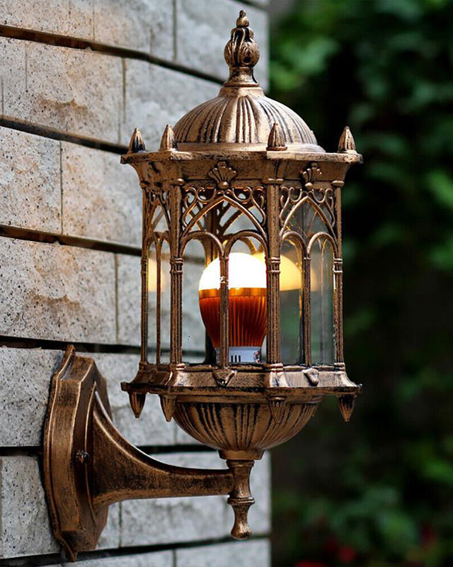 Antique Gold Vintage Outdoor Wall Light