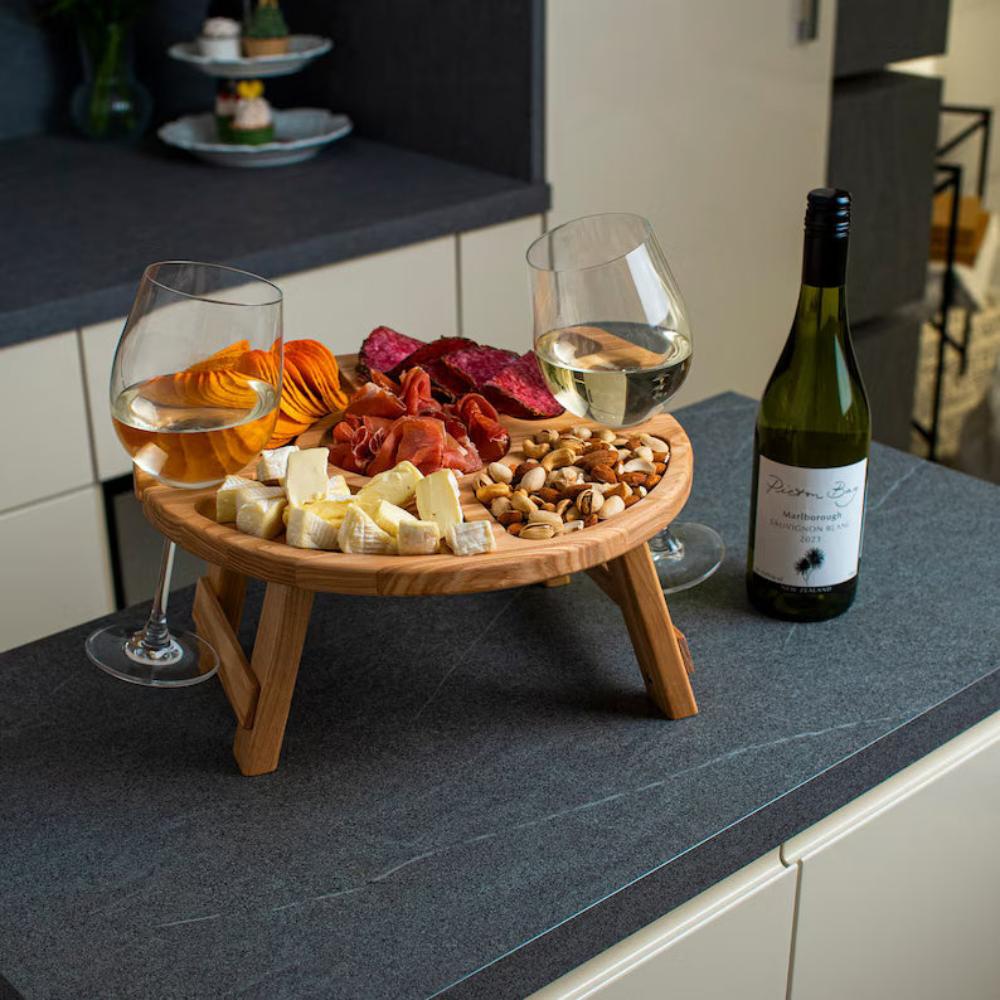 Foldable Picnic Table with Wine Glass Holders