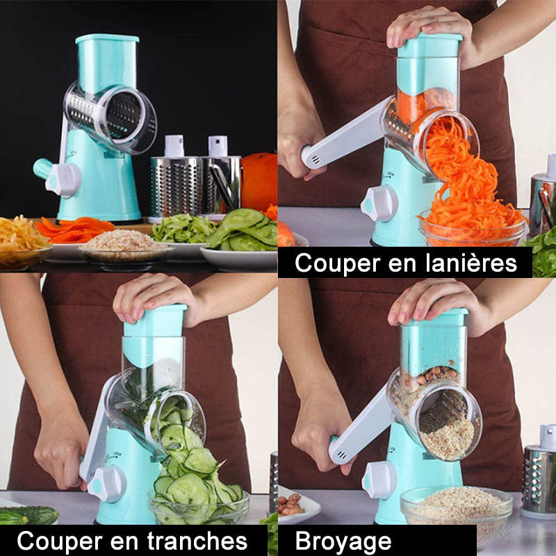 3-in-1 Rotary Cheese Grater and Vegetable Cutter
