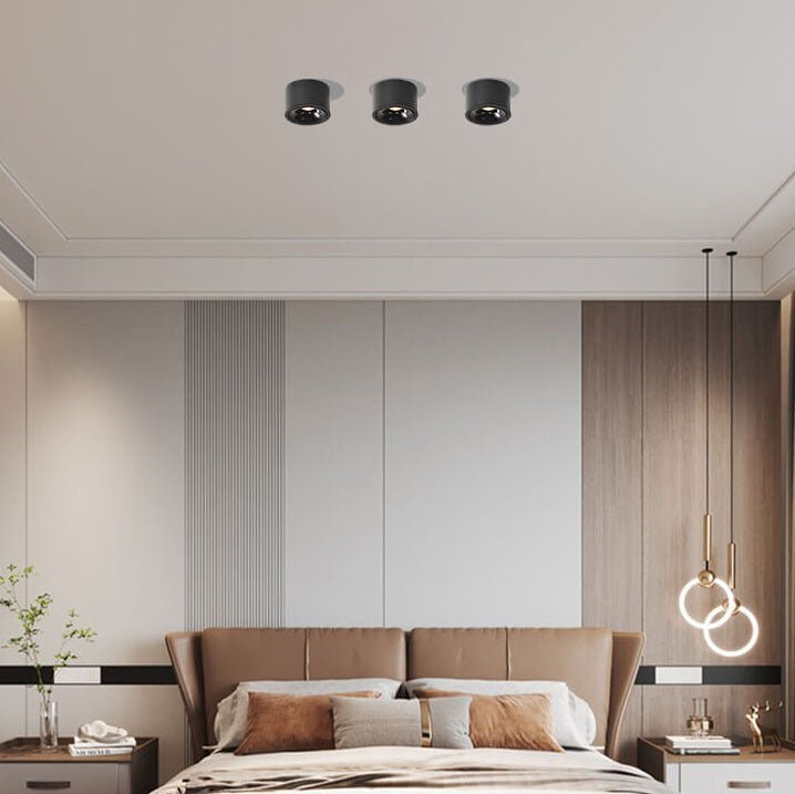 Adjustable Minimalist LED Recessed Ceiling Light in Black or White