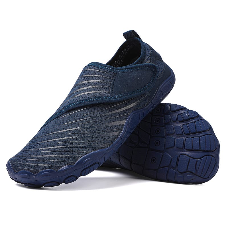 Slip-On Breathable Sports Shoes with Ribbed Detailing