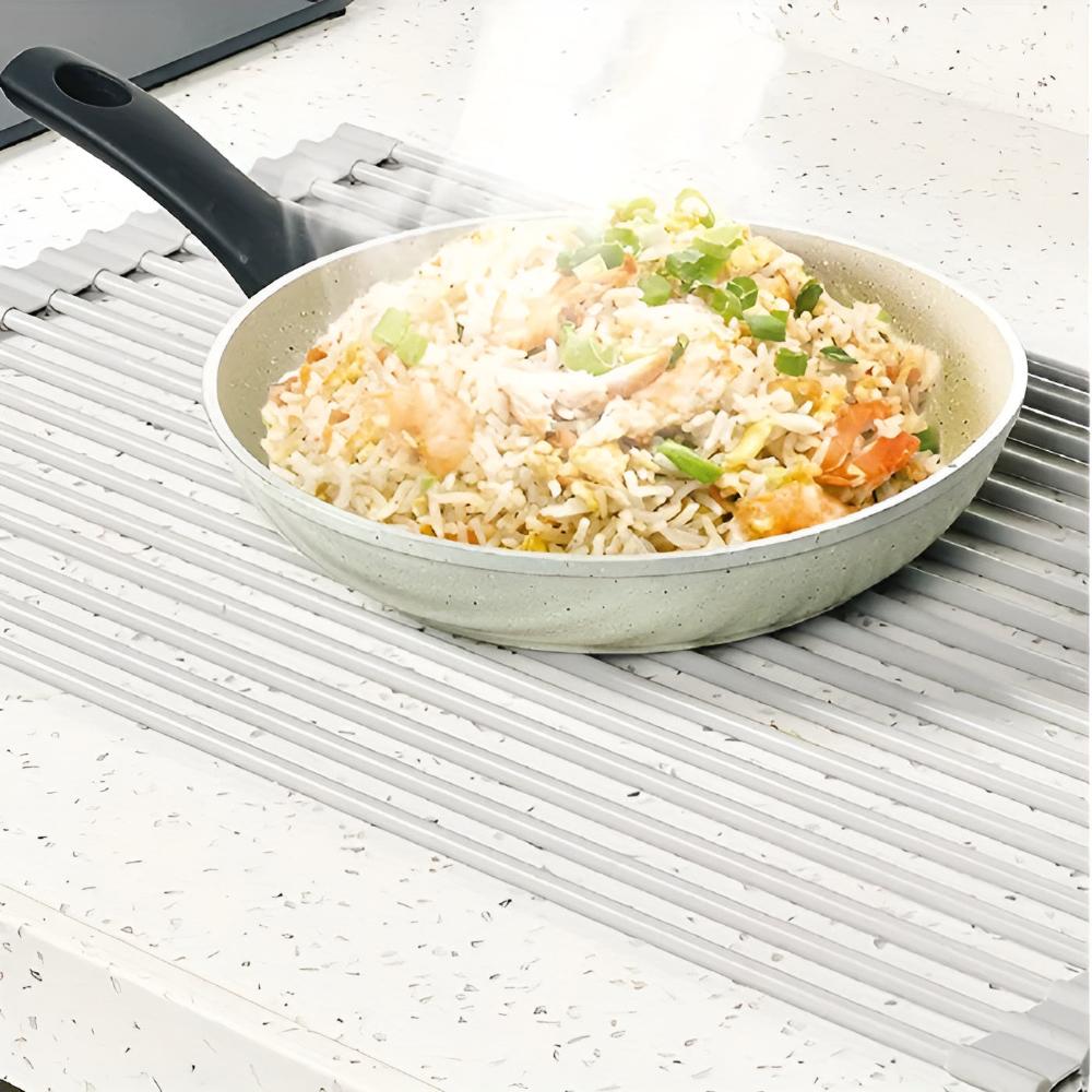 Stainless Steel Roll-Up Dish Drying Rack