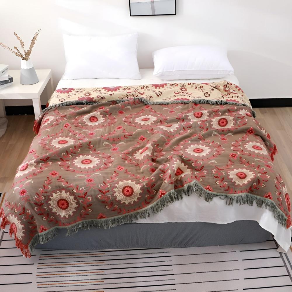 Reversible Cotton Retro Mandala Blanket