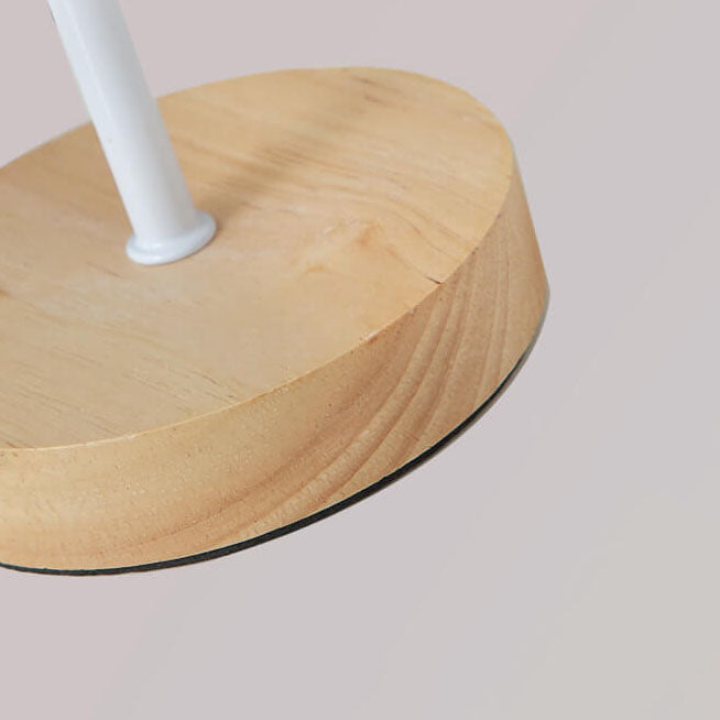 Modern Wood and Textile Cone LED Table Lamp